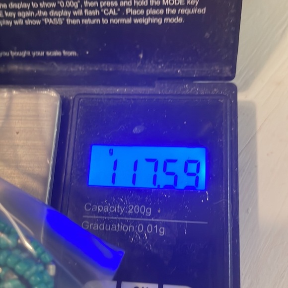 19” 6 strand blue green gold seed bead necklace with a lobster clasp & extender - Picture 15 of 15